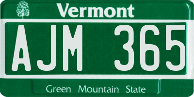 VT license plate AJM365