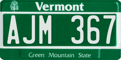 VT license plate AJM367