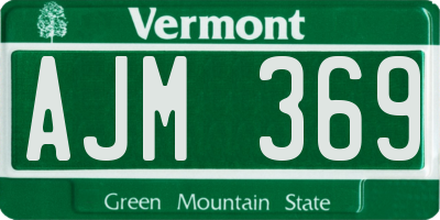 VT license plate AJM369