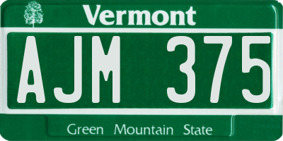 VT license plate AJM375