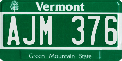 VT license plate AJM376