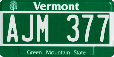 VT license plate AJM377