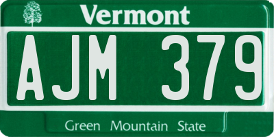VT license plate AJM379