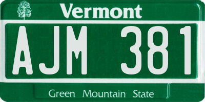 VT license plate AJM381