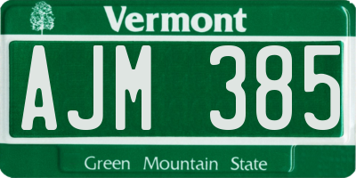 VT license plate AJM385