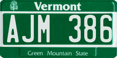VT license plate AJM386
