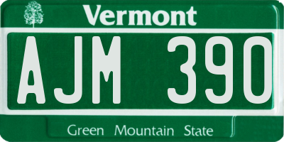 VT license plate AJM390
