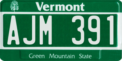 VT license plate AJM391