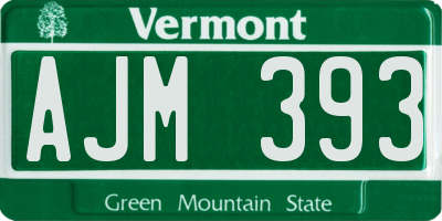 VT license plate AJM393