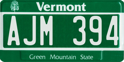 VT license plate AJM394