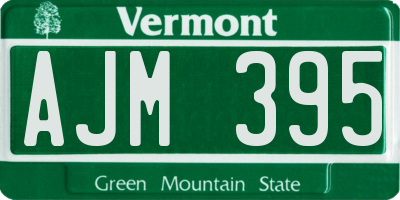 VT license plate AJM395