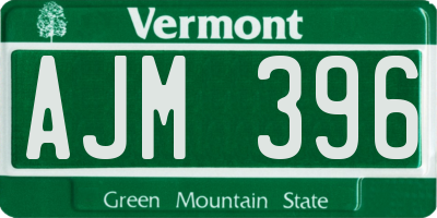 VT license plate AJM396