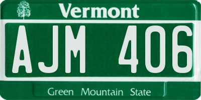 VT license plate AJM406
