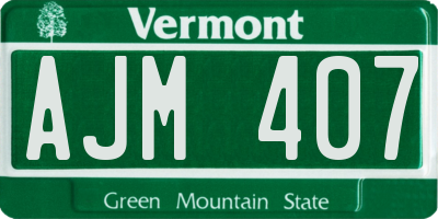 VT license plate AJM407