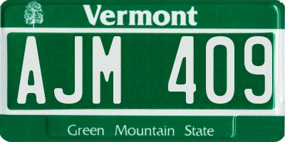 VT license plate AJM409