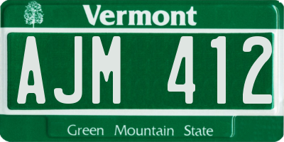 VT license plate AJM412