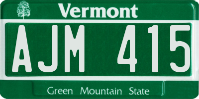 VT license plate AJM415