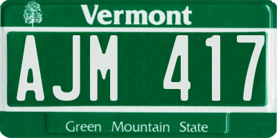 VT license plate AJM417