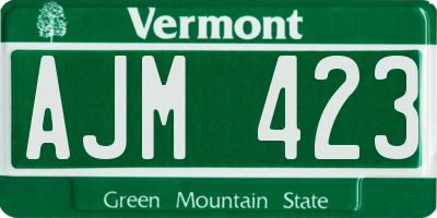 VT license plate AJM423