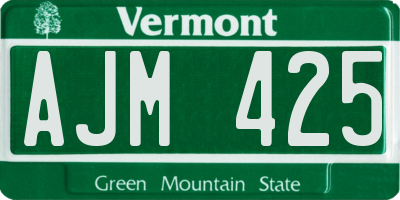 VT license plate AJM425