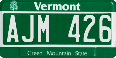 VT license plate AJM426