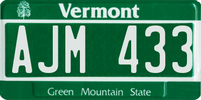 VT license plate AJM433