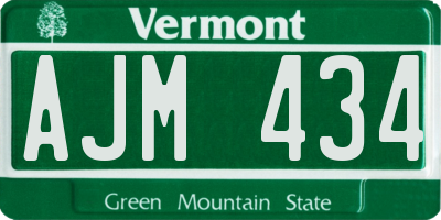 VT license plate AJM434