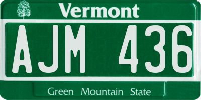 VT license plate AJM436