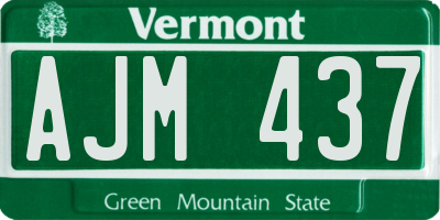 VT license plate AJM437