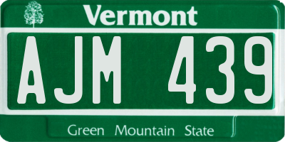 VT license plate AJM439