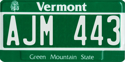 VT license plate AJM443
