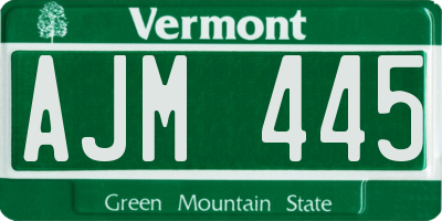 VT license plate AJM445