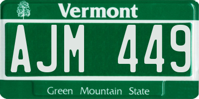 VT license plate AJM449