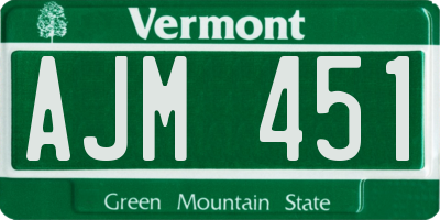 VT license plate AJM451