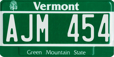 VT license plate AJM454