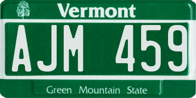VT license plate AJM459