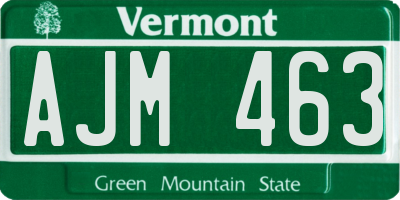 VT license plate AJM463