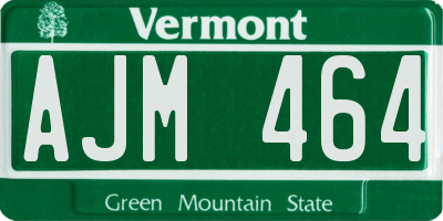 VT license plate AJM464