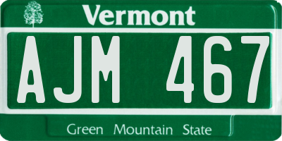 VT license plate AJM467
