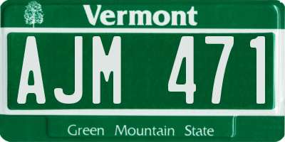 VT license plate AJM471