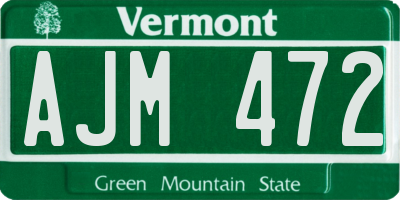 VT license plate AJM472