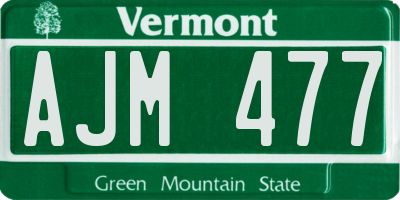 VT license plate AJM477