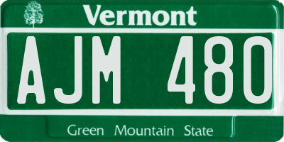 VT license plate AJM480