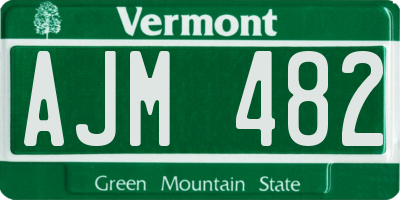 VT license plate AJM482