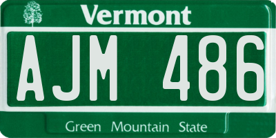 VT license plate AJM486