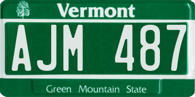VT license plate AJM487