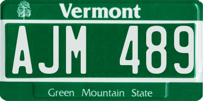 VT license plate AJM489