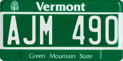 VT license plate AJM490