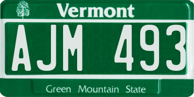 VT license plate AJM493
