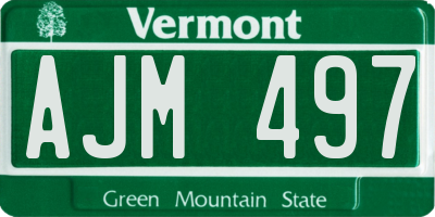 VT license plate AJM497